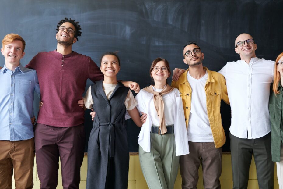 people taking group picture